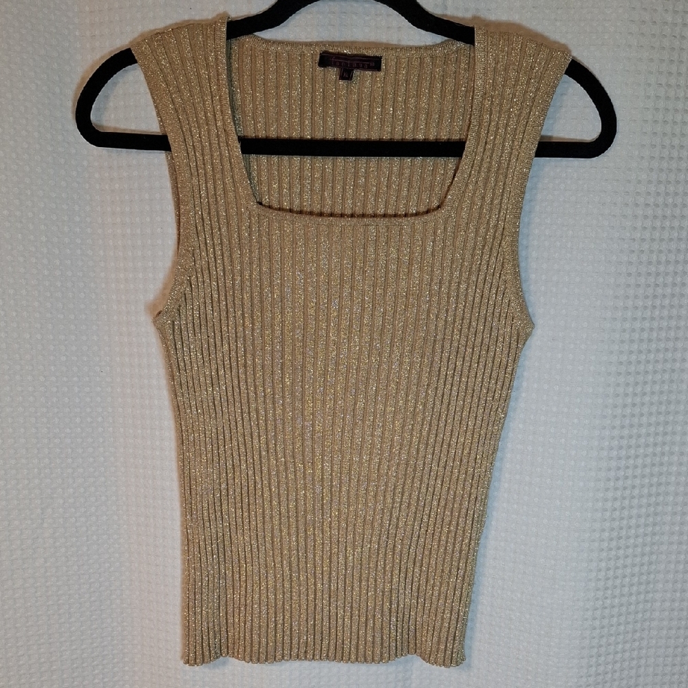 Gold Ribbed Sleeveless Top